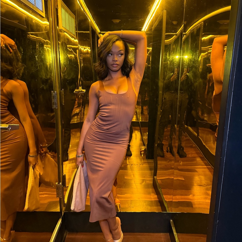 Zara Brown Midi Dress